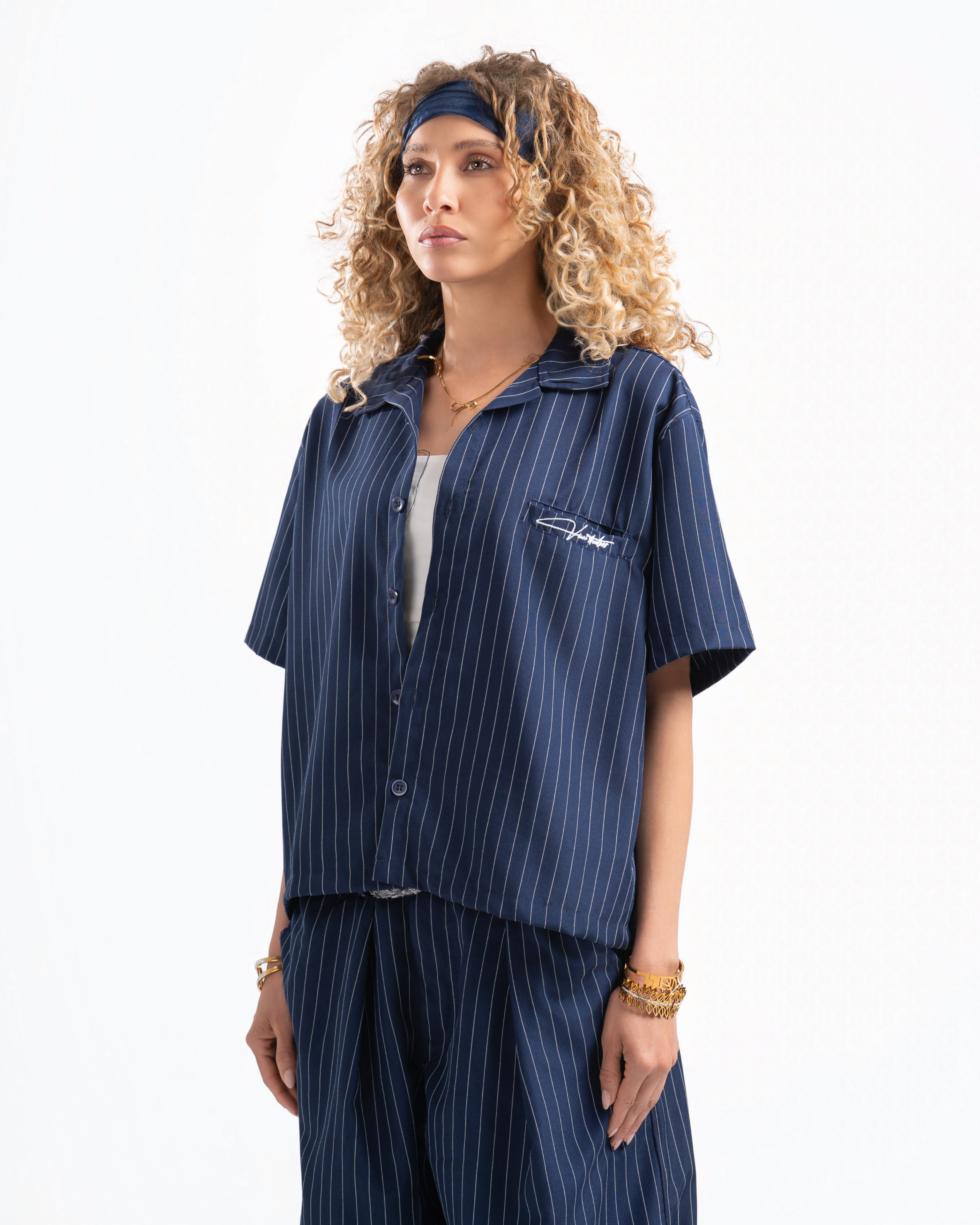 striped boxy suit