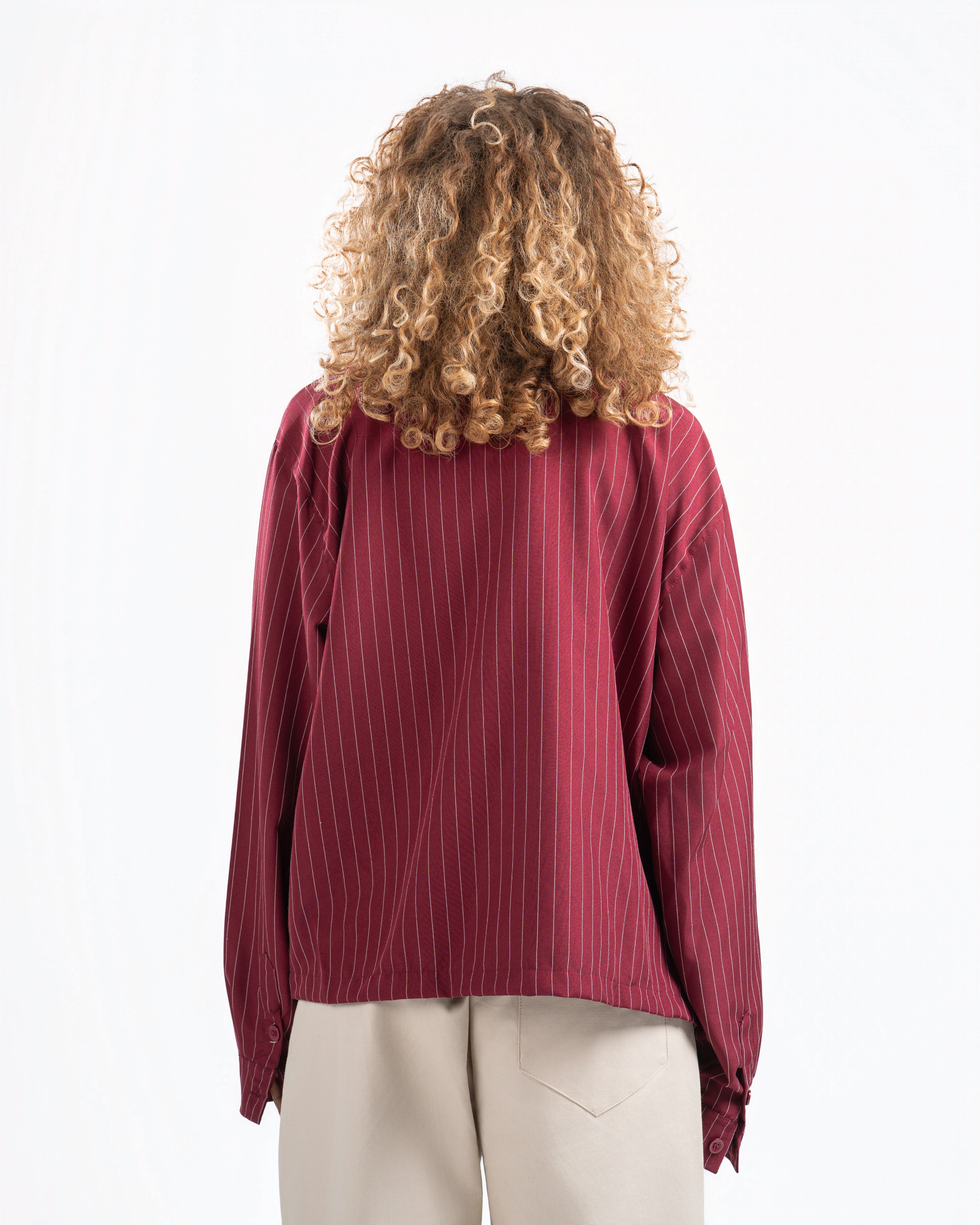 Burgundy Shirt Striped