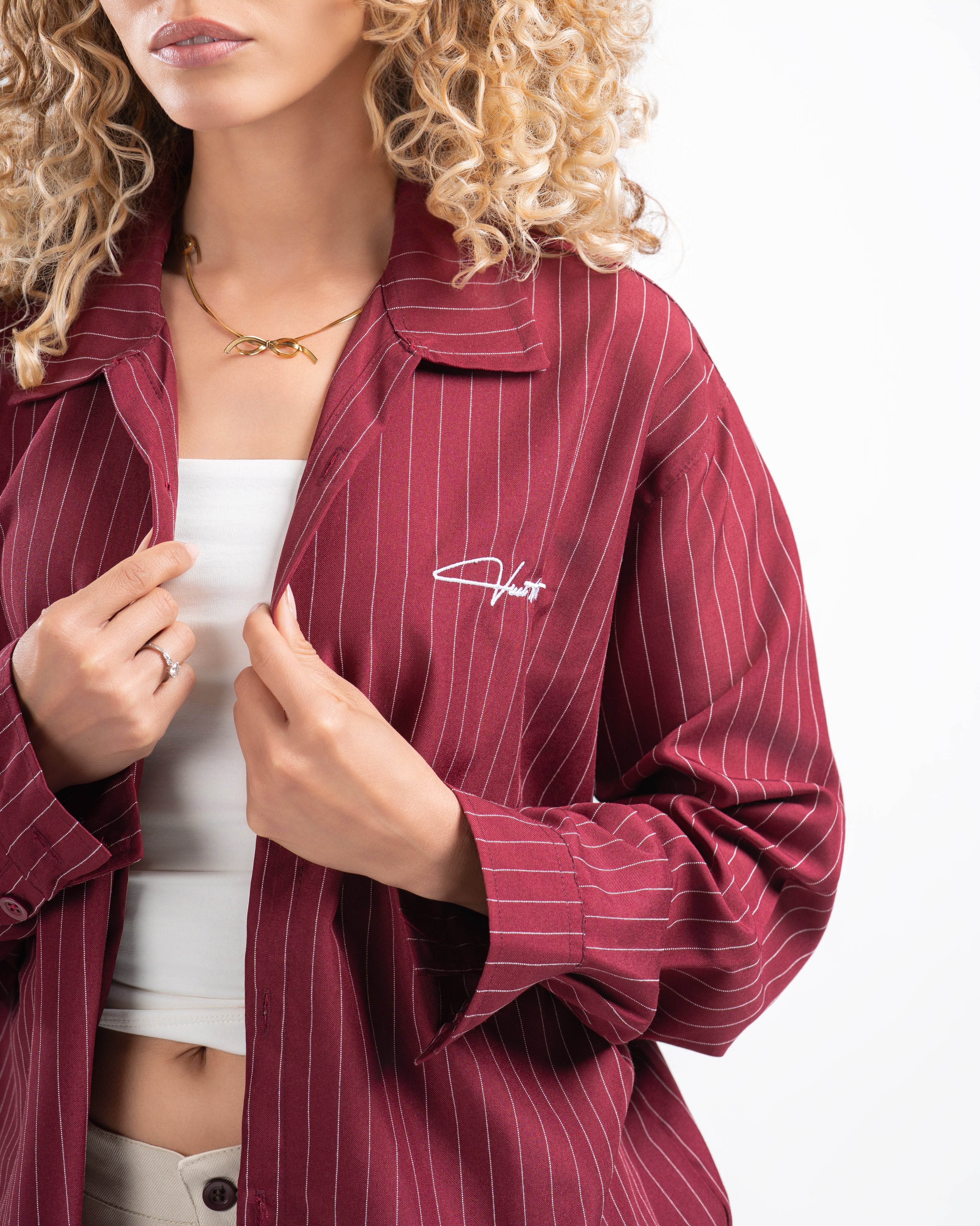 Burgundy Shirt Striped