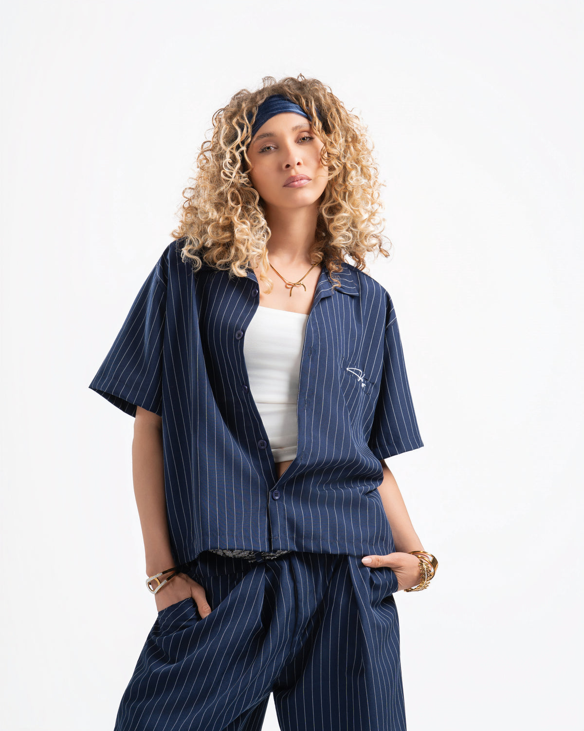 Navy Shirt Striped