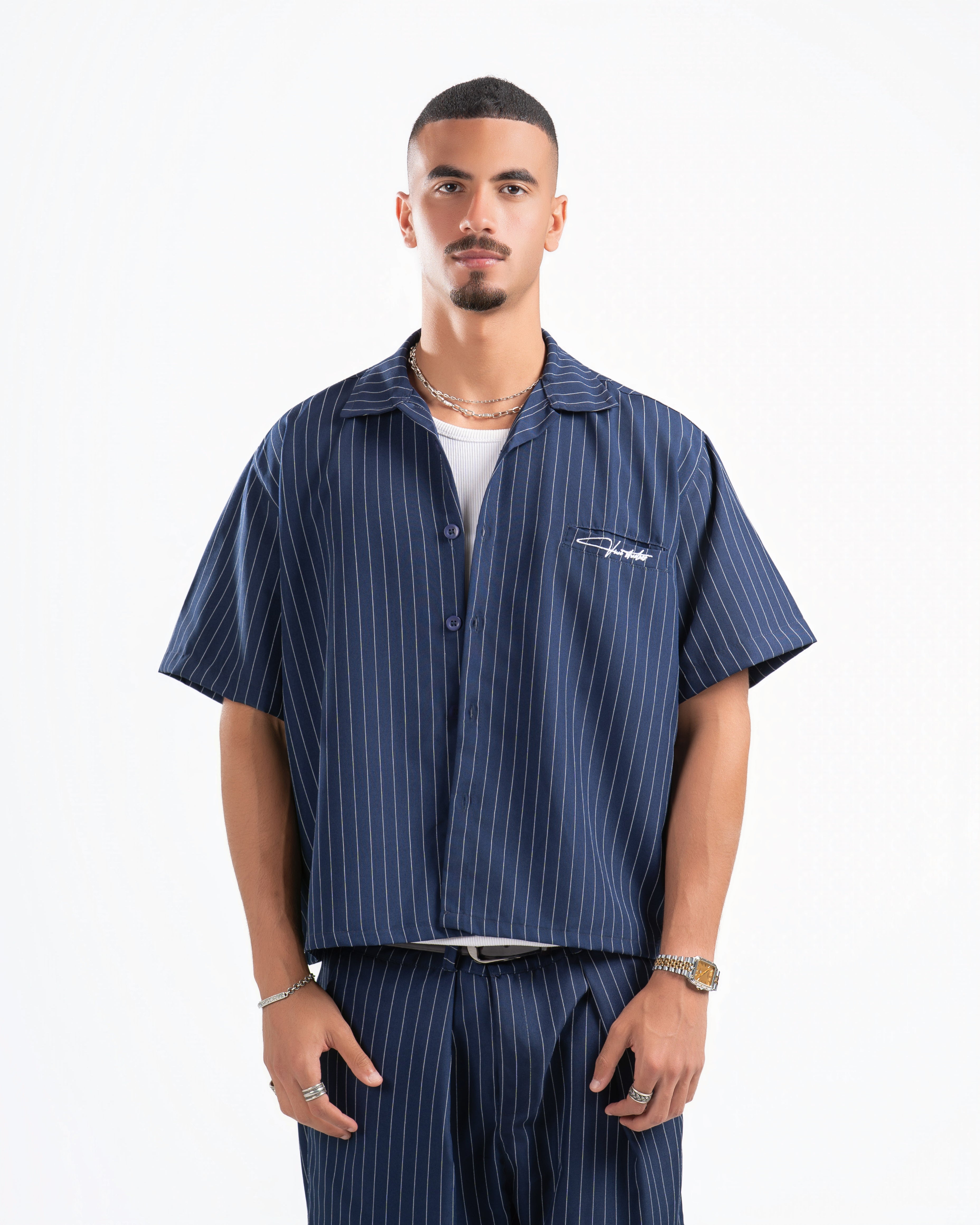 striped boxy suit