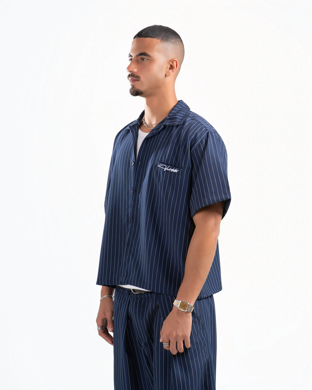 Navy Shirt Striped