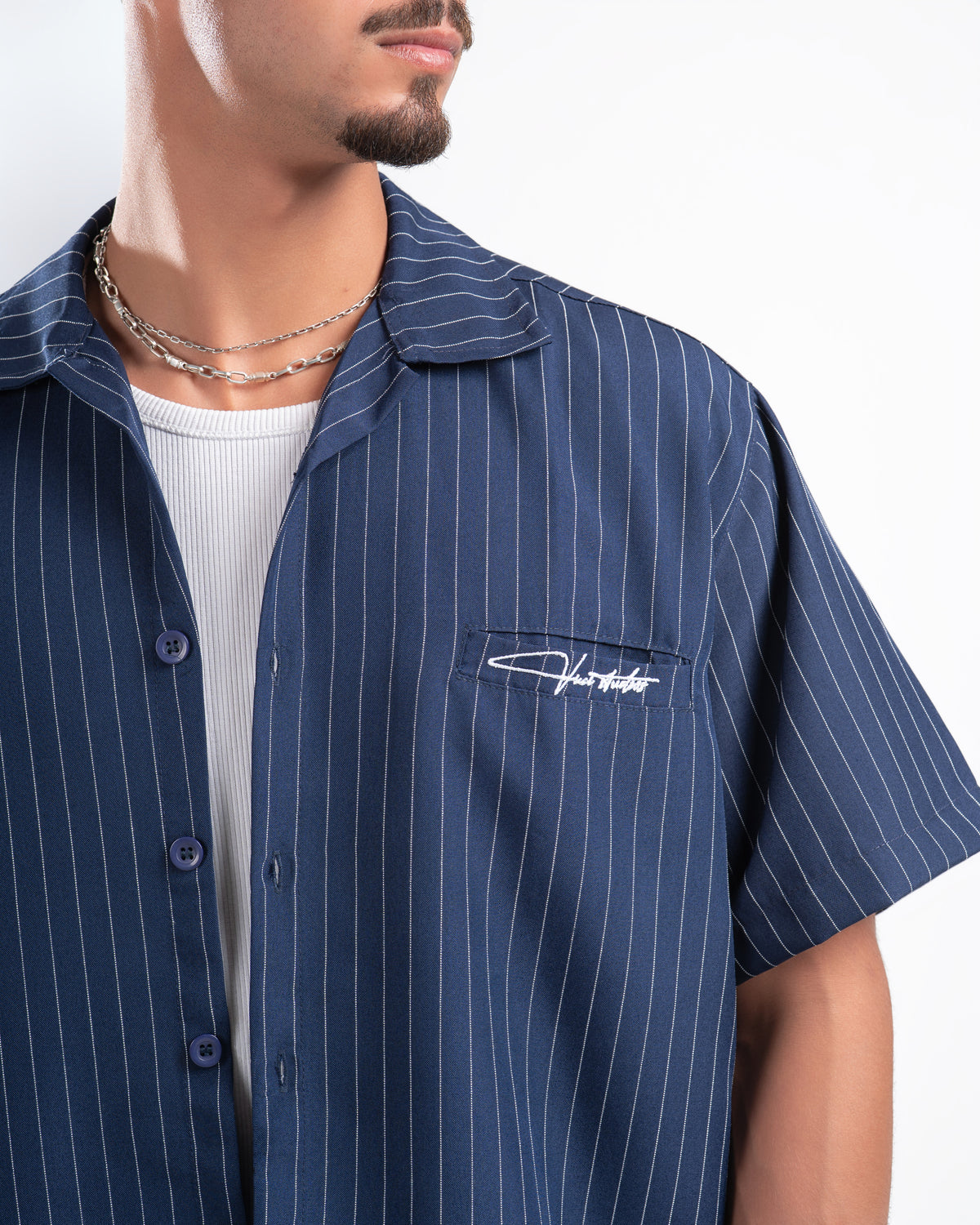 Navy Shirt Striped