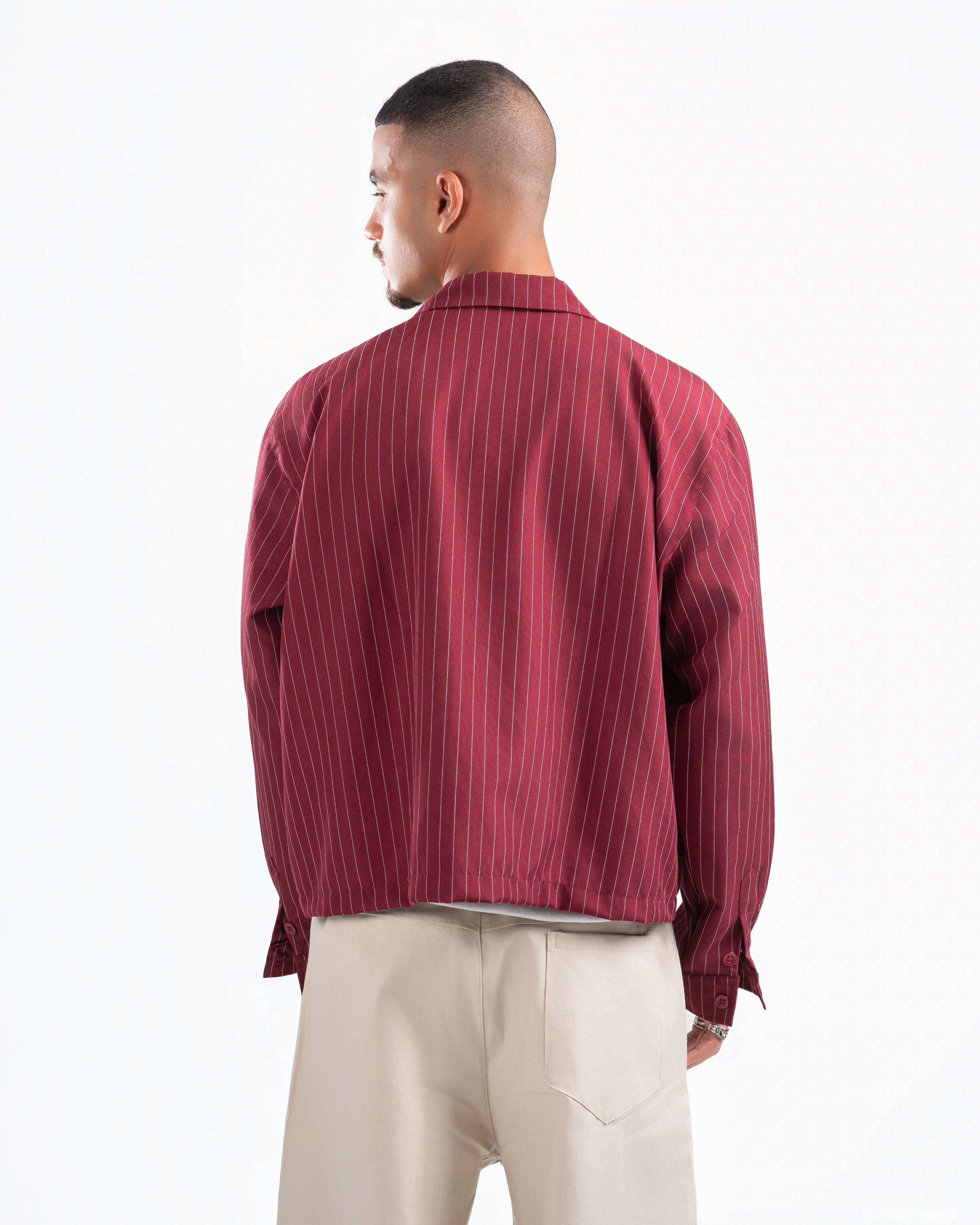 Burgundy Shirt Striped