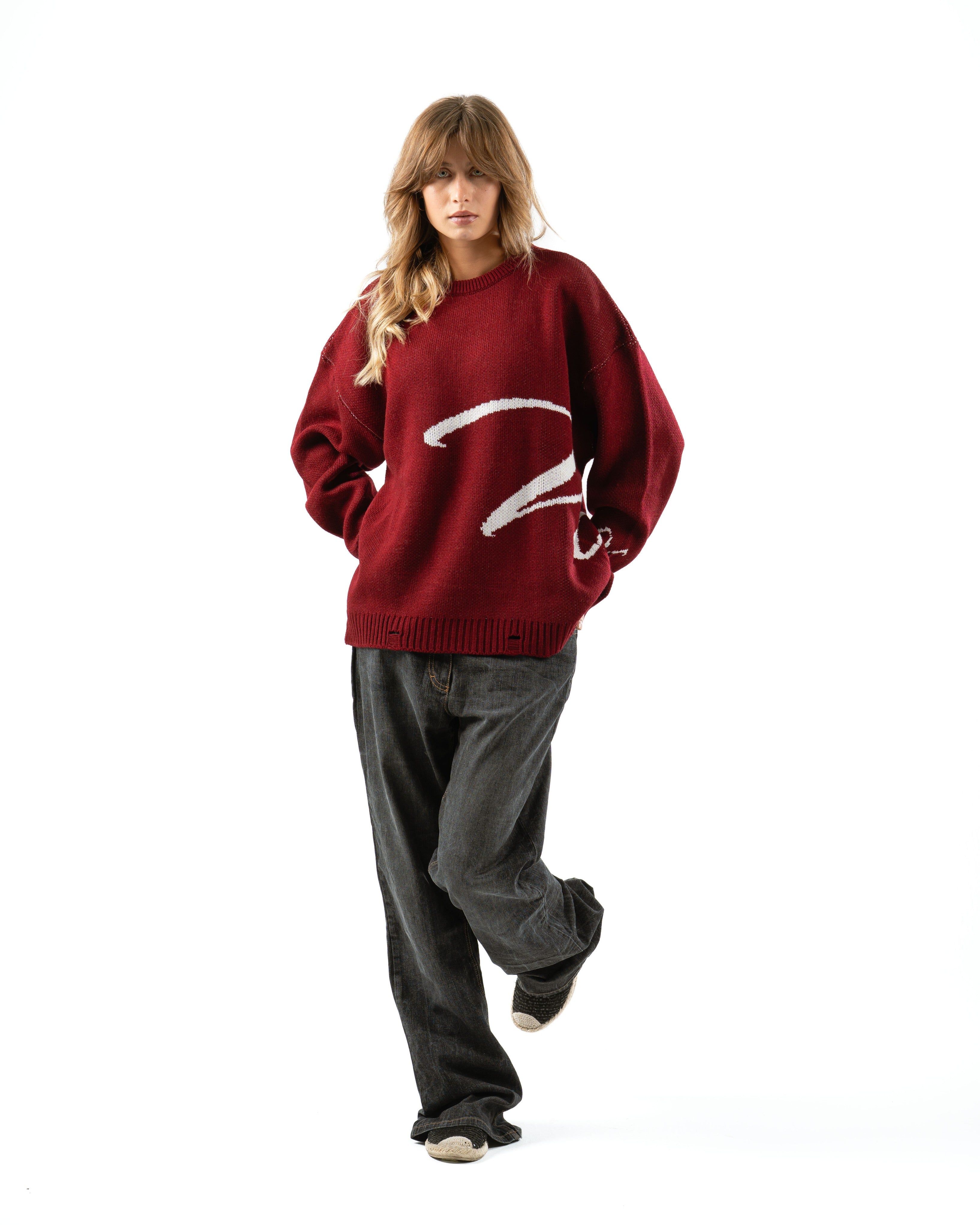 Burgundy Knit Sweater