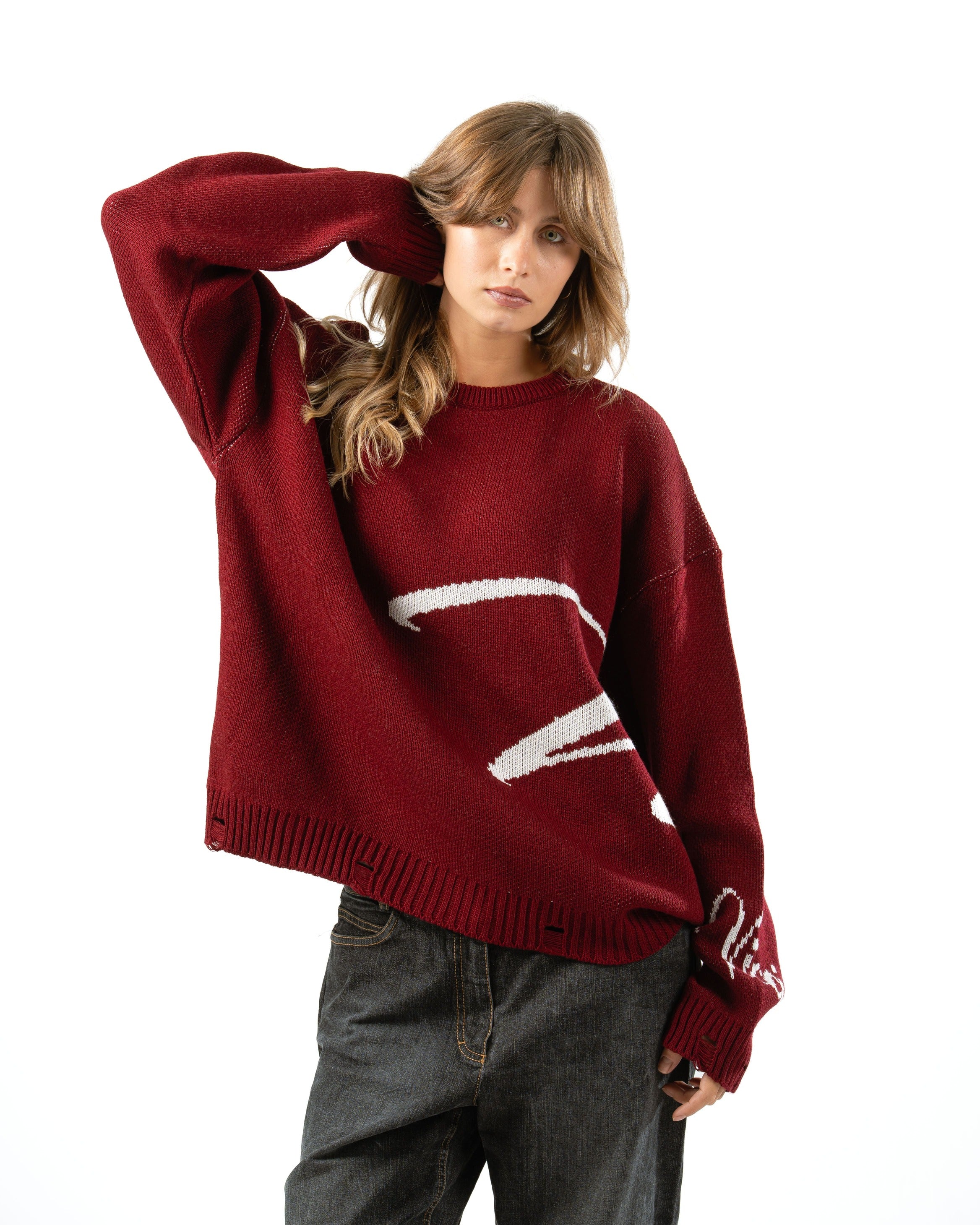 Burgundy Knit Sweater