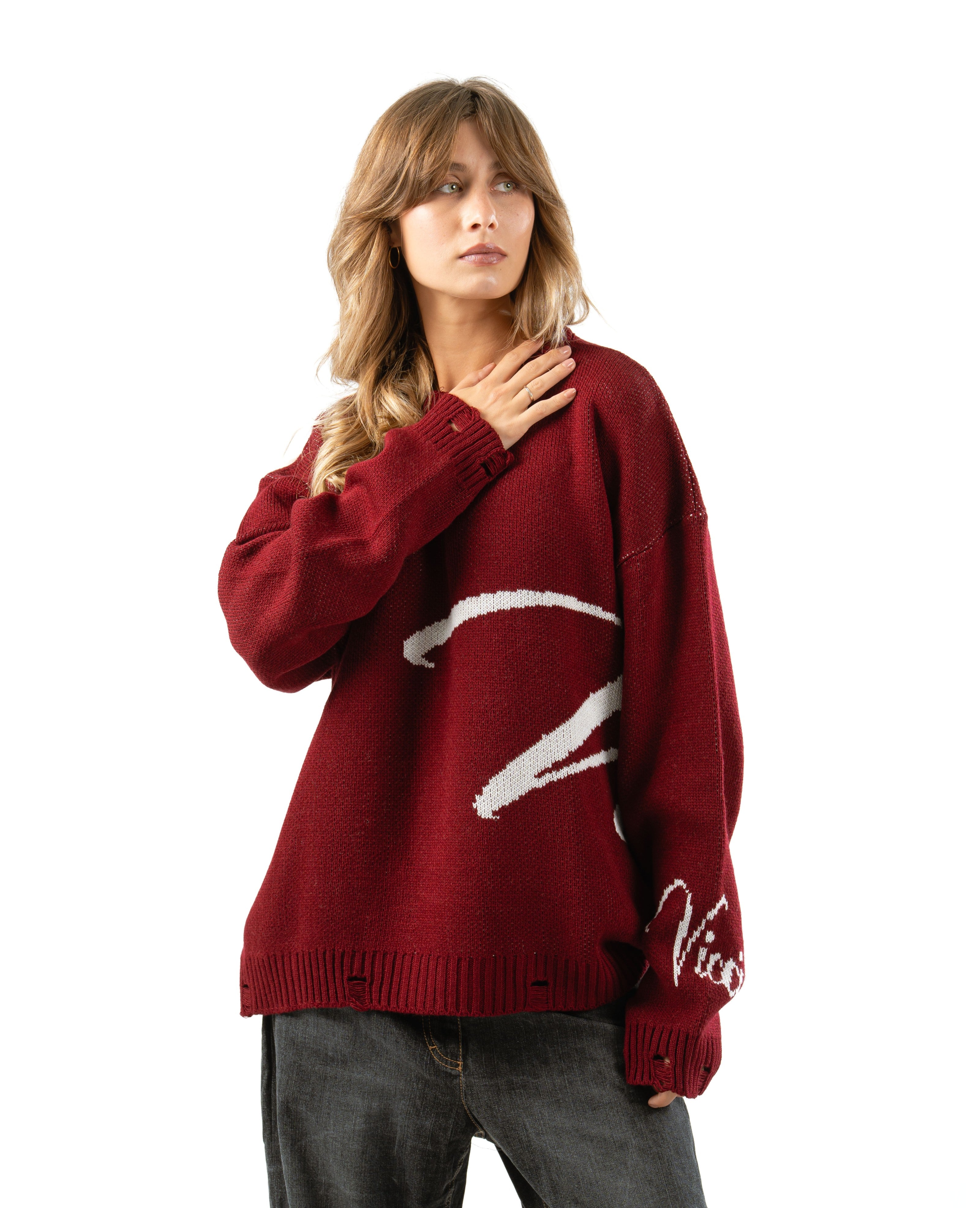 Burgundy Knit Sweater